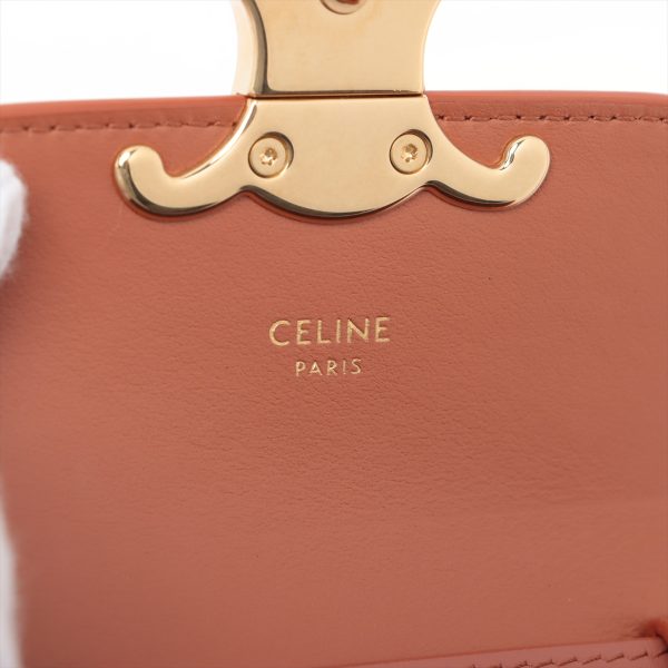 6 Celine Mini Triomphe Leather Shoulder Bag Gold Hardware Brown