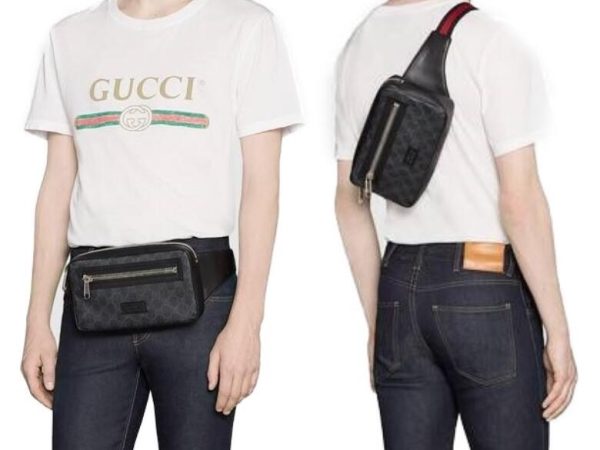 6 Gucci Soft GG Supreme Waist Bag Leather Black