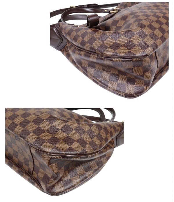 6 Louis Vuitton Evora MM Handbag Damier Ebene Leather Brown