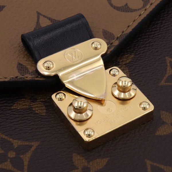 6 Louis Vuitton Pochette Metis MM Monogram Reverse Shoulder Bag Brown