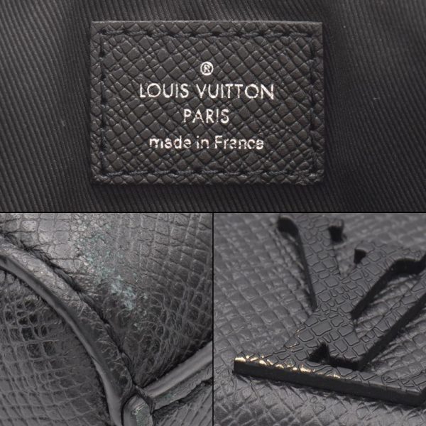 6 Louis Vuitton Slim Briefcase Taiga Leather Handbag Noir Black