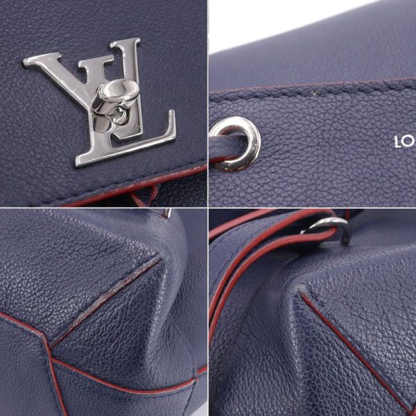 6 Louis Vuitton Lock Me Backpack Leather Marine Rouge