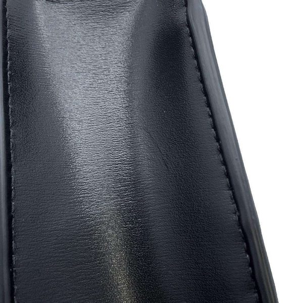 6 Celine Chain Wallet Triomphe Leather Black