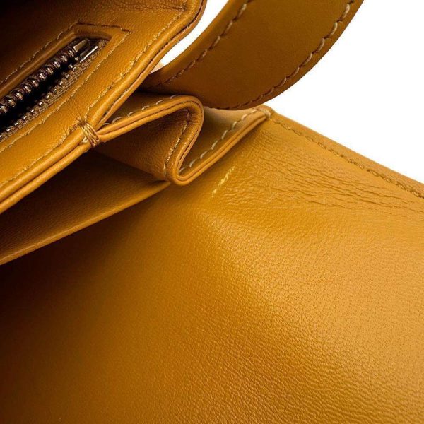 6 Celine Shoulder Bag Triomphe Medium Leather Yellow