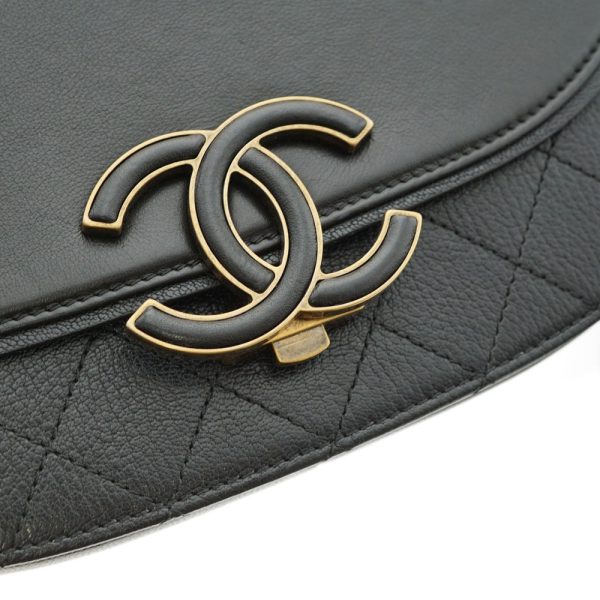 6 Chanel Chain Shoulder Bag 2WAY Lambskin Leather Black Gold Hardware