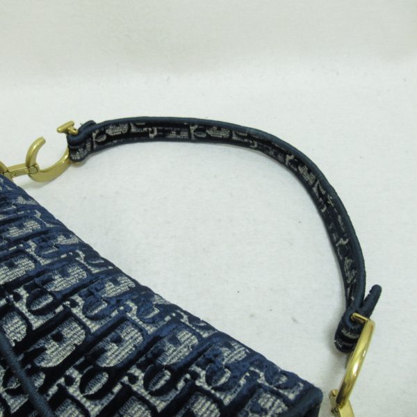 7 Dior Saddle Bag Shoulder Bag Canvas Navy