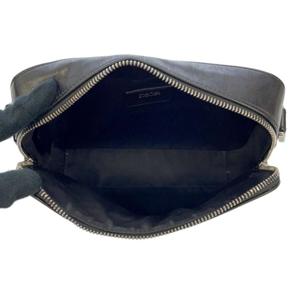 7 Christian Dior Shoulder Bag Leather 2way Clutch Bag Black