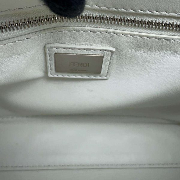 7 Fendi Handbag Mini Peekaboo Leather Shoulder Bag White