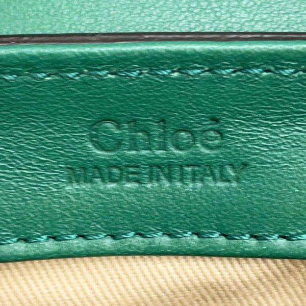 7 Chloe Handbag Embossed Pochette 2way Shoulder Bag Green