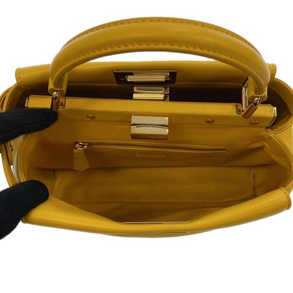 7 Fendi Handbag Mini Peekaboo Leather Yellow