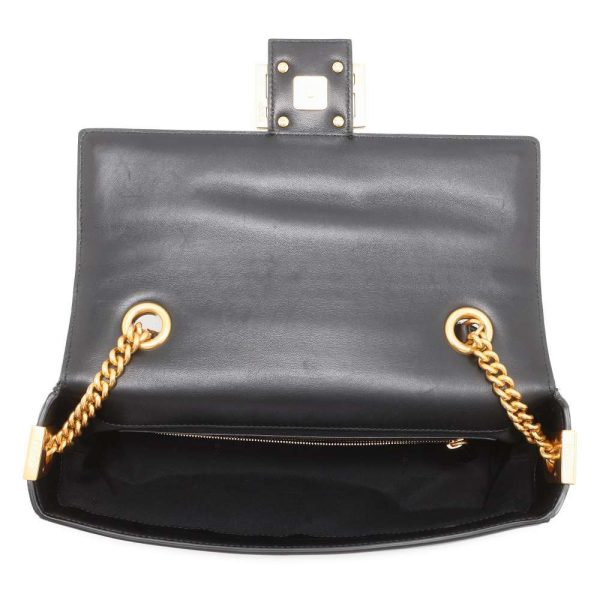 7 Fendi Chain Shoulder Bag Bucket Leather Crossbody Black