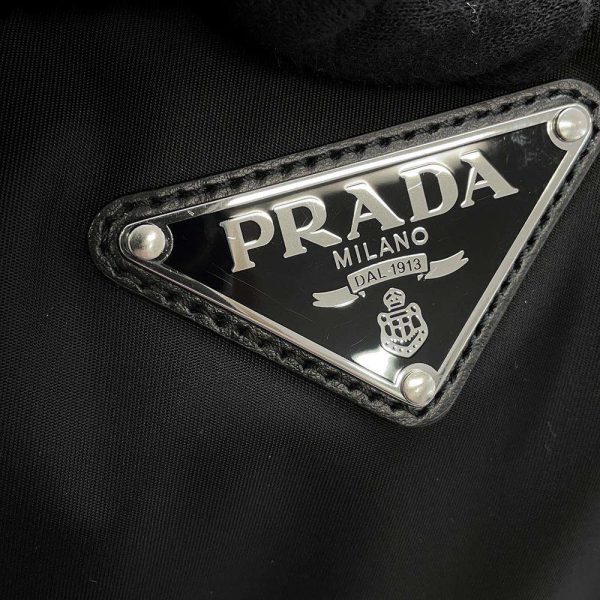 7 Prada Handbag Logo Nylon 2way Black