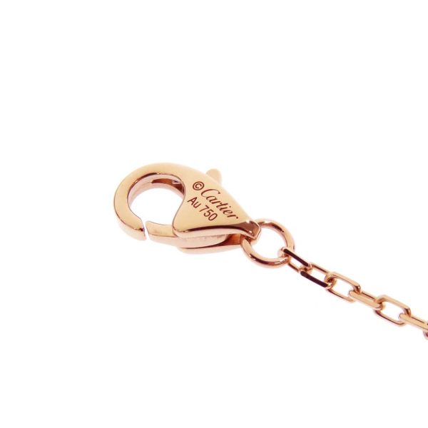 7 Cartier Necklace Logo Double C Diamond 5P Total 002ct K18PG Pink Gold