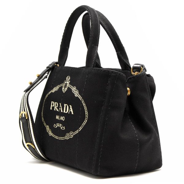 7 Prada Tote Bag Shoulder Bag Triangle Logo Plate Black