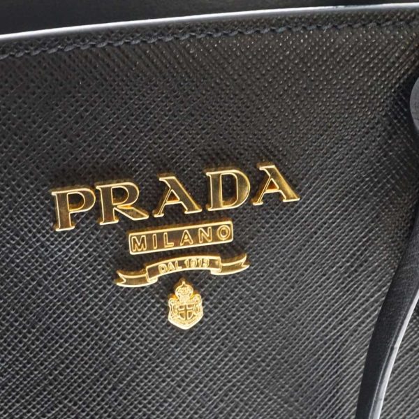 7 Prada 2way Handbag Shoulder Bag Saffiano Black