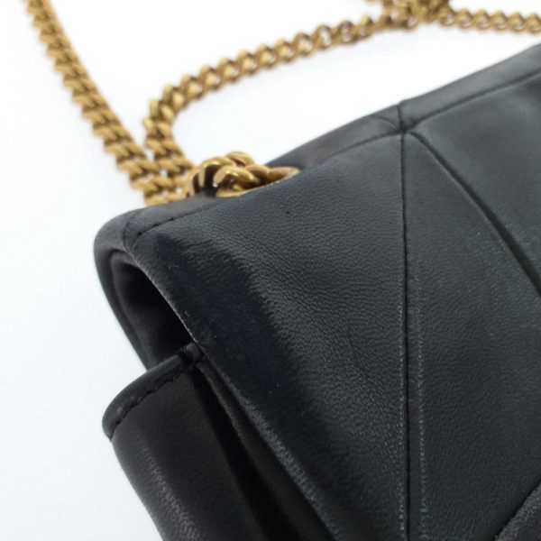 7 Saint Laurent Jamie Double Chain Shoulder Bag Lambskin Black