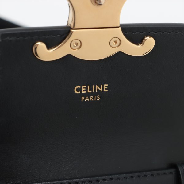 7 Celine Mini Leather Shoulder Bag Gold Hardware Black