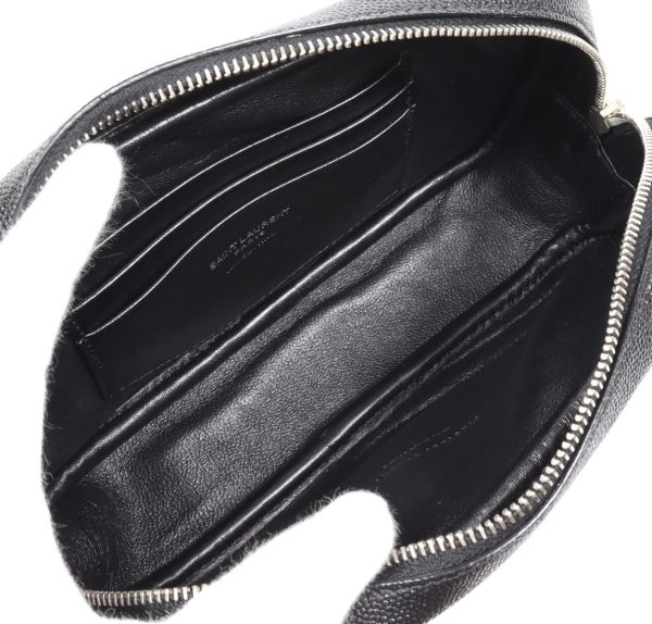 7 Saint Laurent Paris Mini Chain Shoulder Bag Leather Black