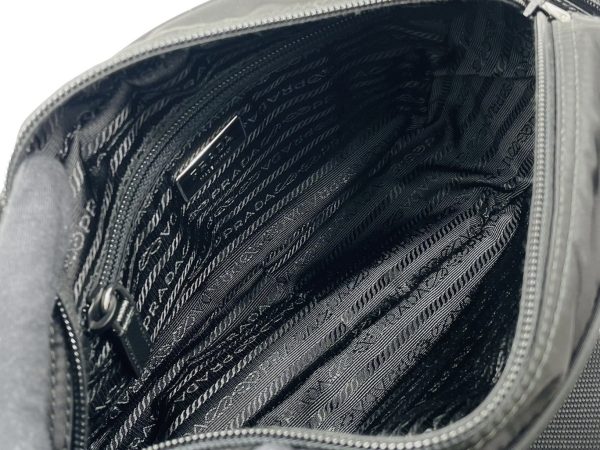 7 Prada Shoulder Bag Nylon Leather Black