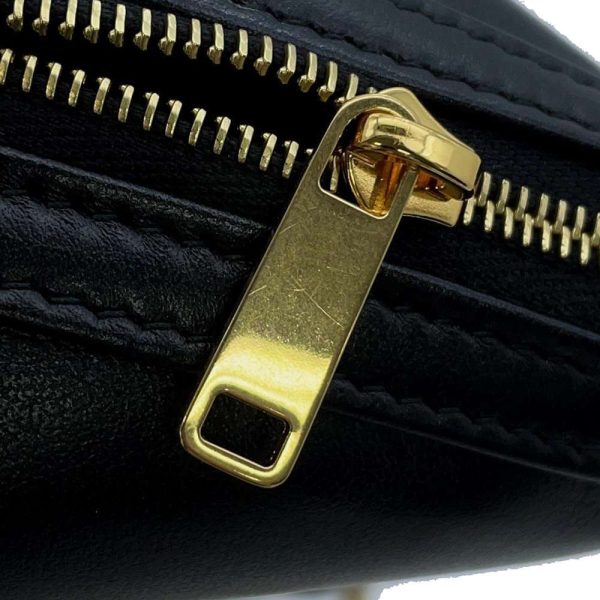 7 Celine Chain Triomphe Shoulder Bag Calf Leather Black