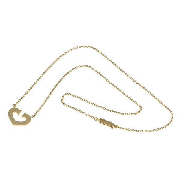 7 Cartier C Heart Necklace 18k Yellow Gold