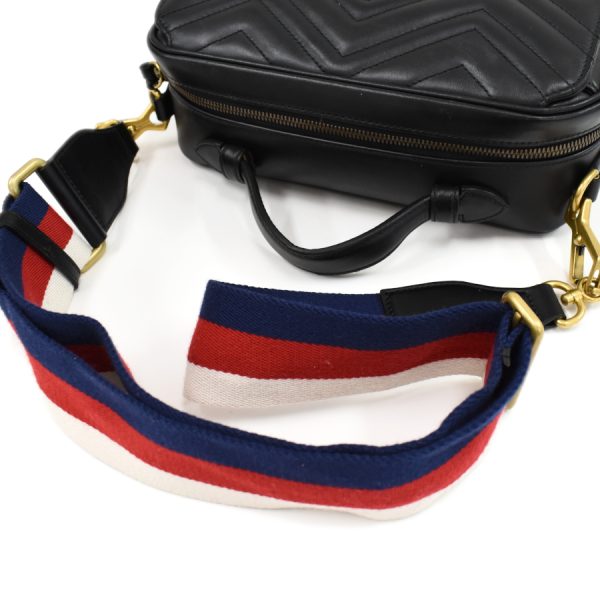 7 Gucci Shoulder Bag GG Marmont Leather Black