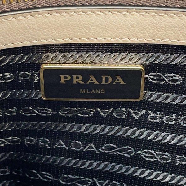 8 Prada Tote Bag Logo Leather Gray