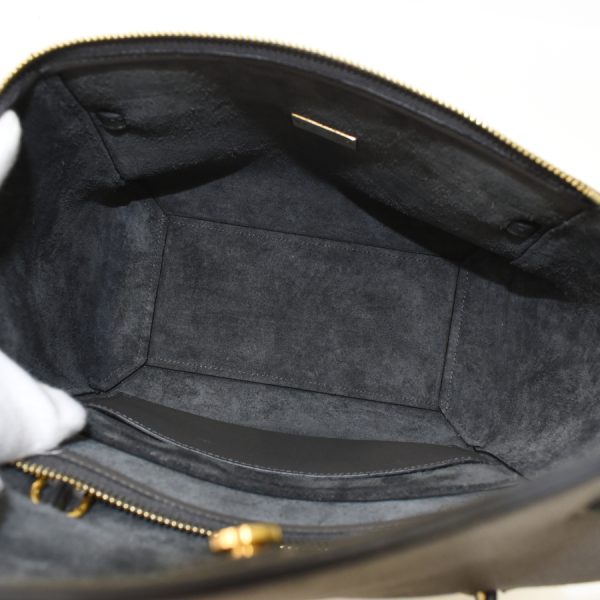 8 Celine Micro Belt Bag 2way Handbag Shoulder Bag Leather Charcoal Gray