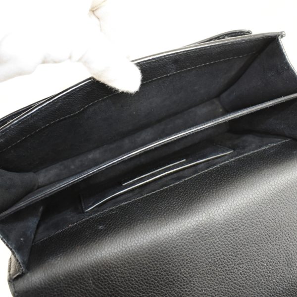 8 Saint Laurent Medium Shoulder Bag Clutch Bag Leather Black