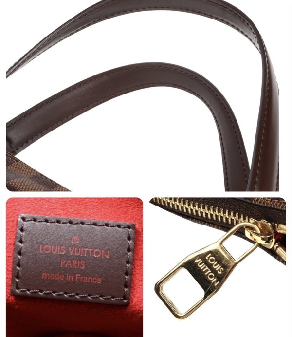 8 Louis Vuitton Evora MM Handbag Damier Ebene Leather Brown