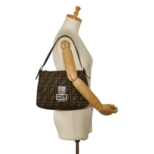 8 Fendi Zucca Mamma Bucket Shoulder Bag Leather Brown