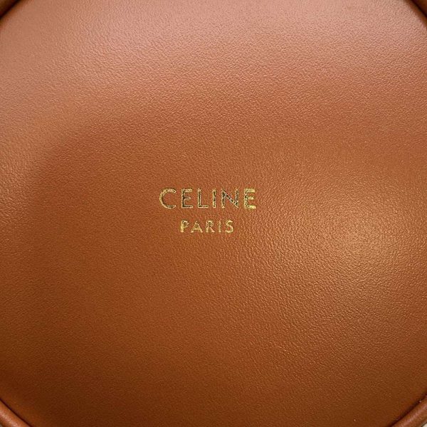 8 Celine Shoulder Bag Triomphe Leather Logo WhiteBrown