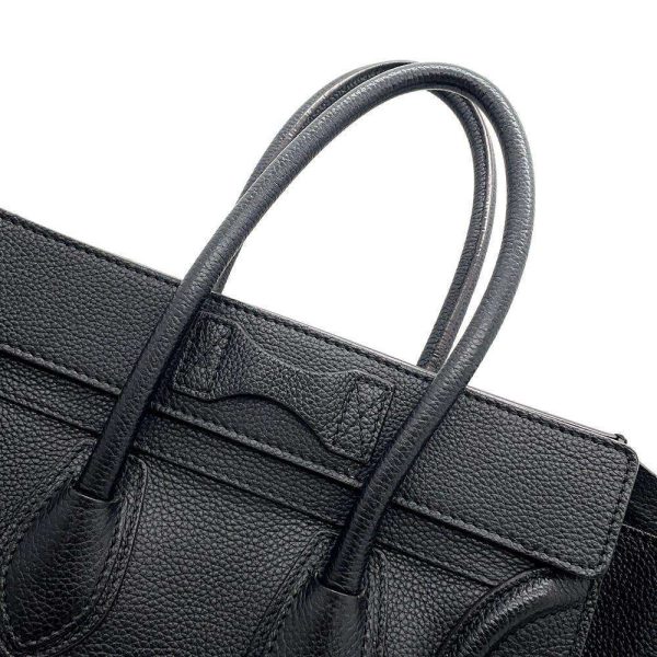 8 Celine Luggage Micro Shopper Leather Handbag Black