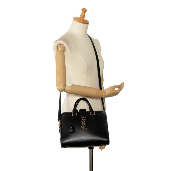 8 Saint Laurent Baby Cabas Handbag Shoulder Bag 2way Black