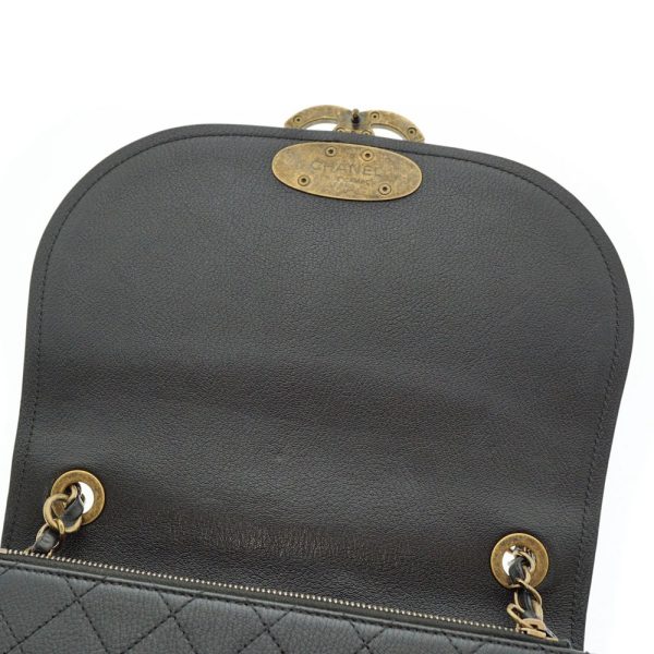 8 Chanel Chain Shoulder Bag 2WAY Lambskin Leather Black Gold Hardware