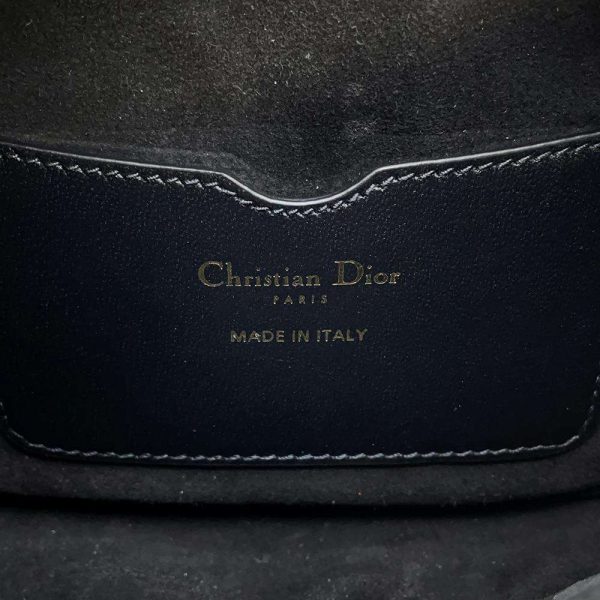 8 Christian Dior Shoulder Bag Hobo Bag Lambskin Black