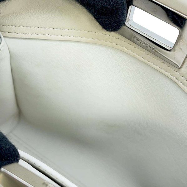 8 Fendi Handbag Mini Peekaboo Leather Shoulder Bag White