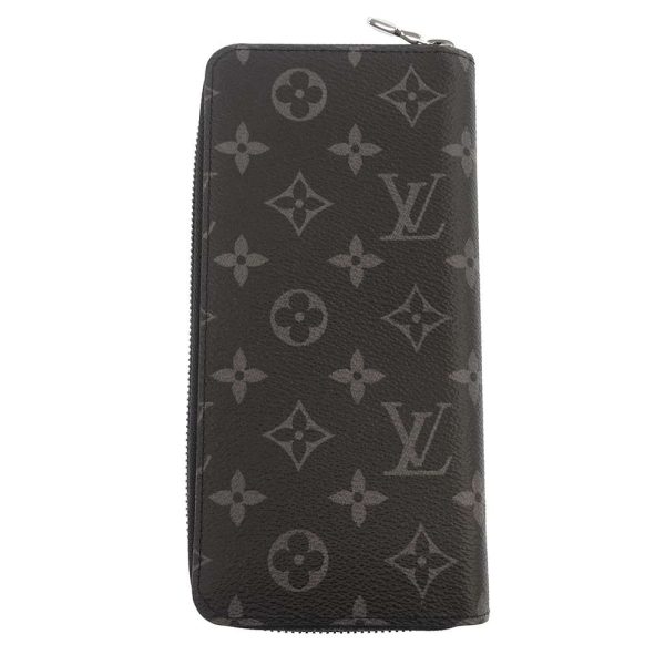 8945235 03 Louis Vuitton Long Monogram Eclipse Zippy Wallet Vertical Black