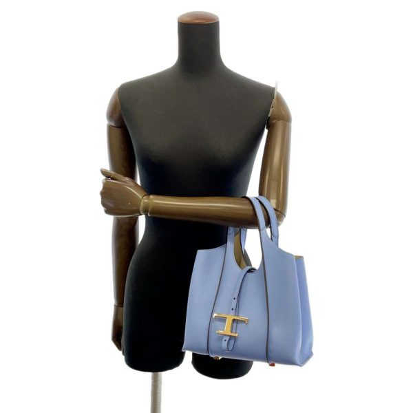 8983916 05 Tods 2way T Timeless Shopping Leather Shoulder Bag Light Blue