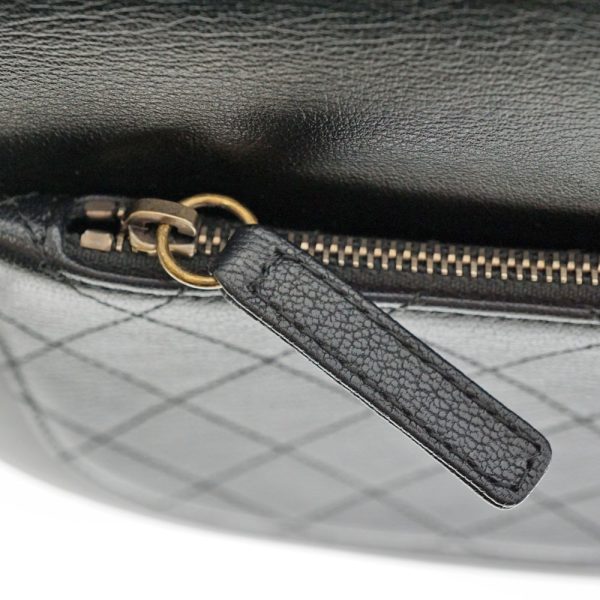 9 Chanel Chain Shoulder Bag 2WAY Lambskin Leather Black Gold Hardware