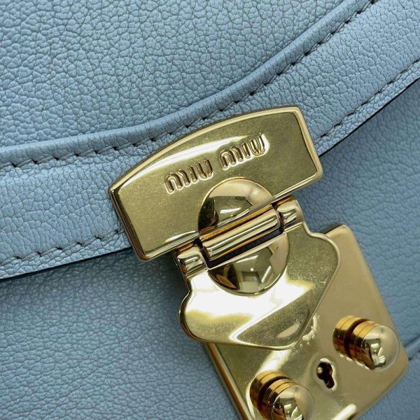 9 Miu Miu Chain Shoulder Bag Leather Light Blue