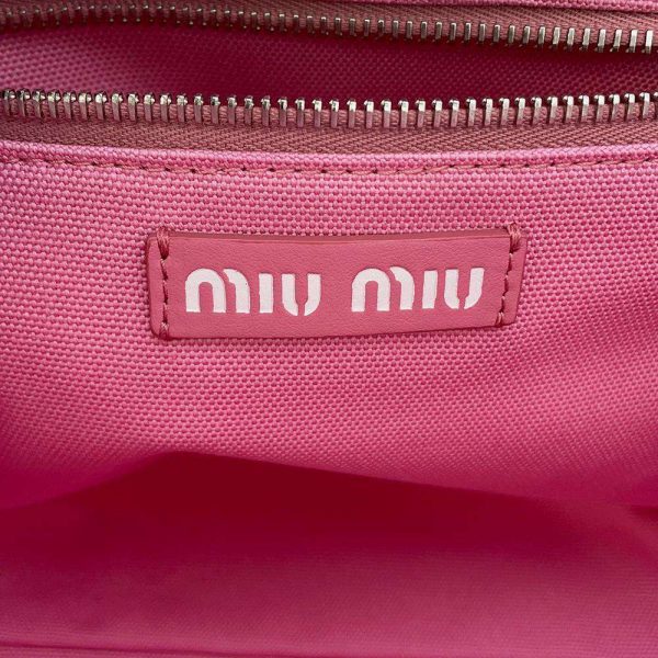 9 Miu Miu Handbag Canvas 2way Shoulder Bag Pink