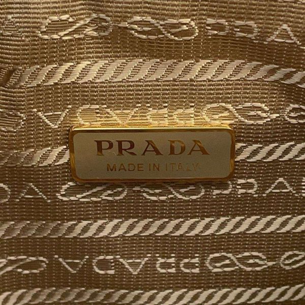 9 Prada Shoulder Bag Jacquard Chain Bag WhiteBeige