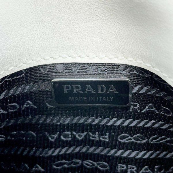 9 Prada Handbag Leather Shoulder Bag Mini Bag White