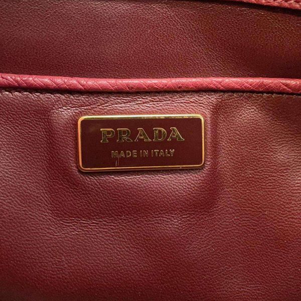 9 Prada Handbag Ostrich Shoulder Bag bordeaux