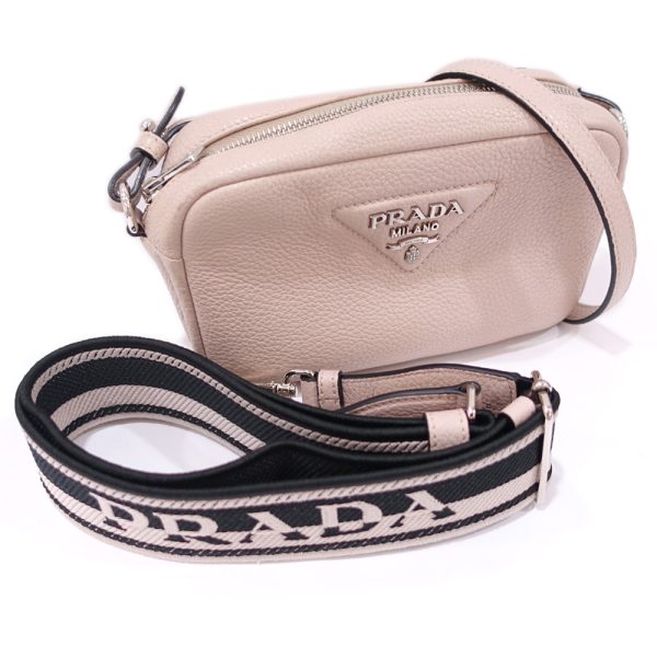 9 Prada Shoulder Bag Leather Sand Beige