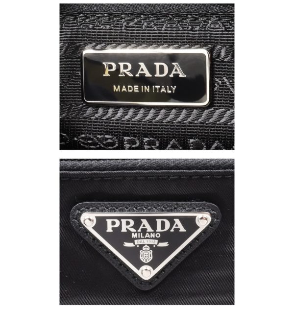 9 Prada Shoulder Bag Nylon Leather Black