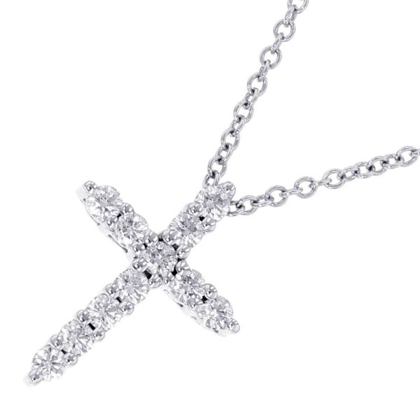 9041431 01 Tiffany Necklace Cross Diamond Platinum Small Jewelry Pendant