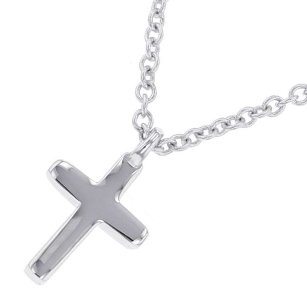 9221390 03 Tiffany Necklace Metro Cross Mini Diamond White Gold Tiffany Co