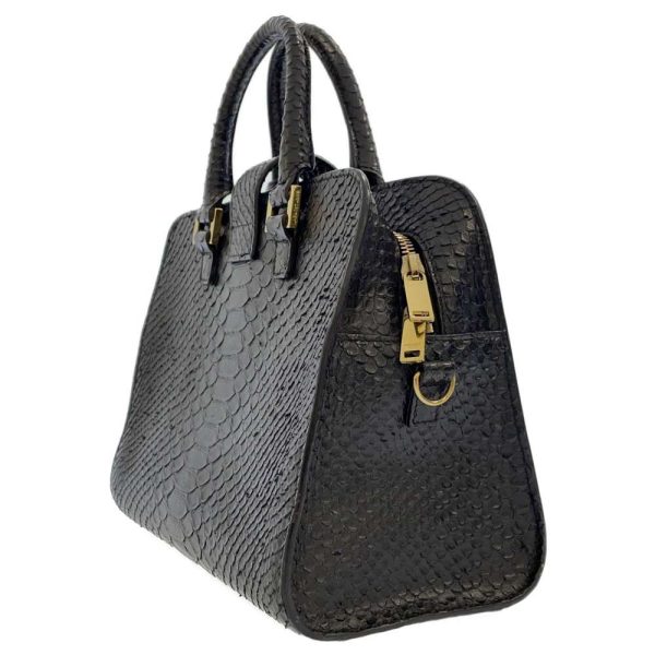 9223776 02 Saint Laurent Paris 2way Baby Cabas Python Bag Black